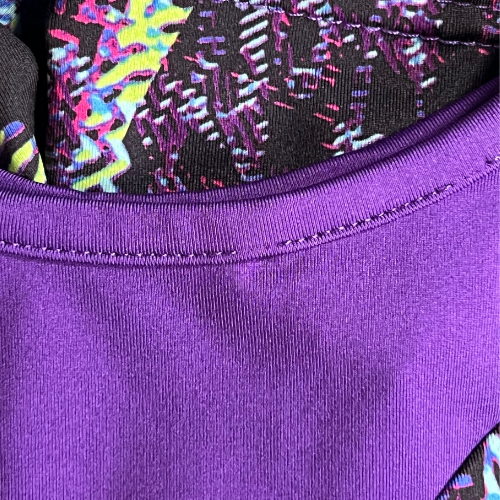 Danskin Now Girls' Gymnastics Leotard – Black & Purple, Size 6-6X