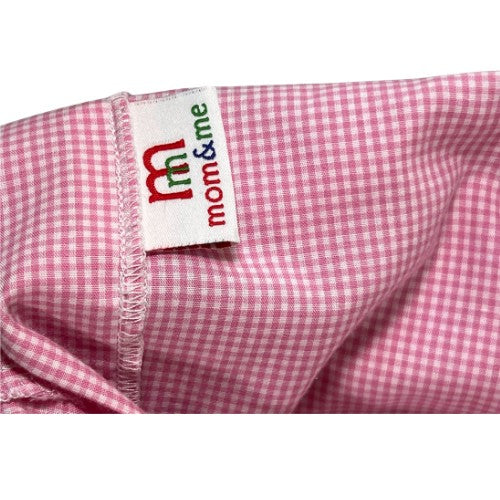 Pre-Owned Smocked Top and Pants Set Brand: Mom & Me Size: Little girl 6X Color: Pink and white gingham with embroidered purses/bags, and green gingham checkered Features: Sleeveless, 2" shoulder, smocking and embroidery on the top, ruffle trim, 2-button foldover back, elastic waist Material: 65% Cotton, 35% Polyester Condition: Excellent Used. Online thrift store - Our Families Attic