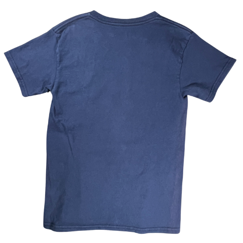Pre-owned "I Do Hunt Like a Girl" T-Shirt for little girls, size small, from Outdoor Kids Bass Pro Shops, featuring a dark blue color with a cute pink deer graphic and playful text, available at Our Families Attic.