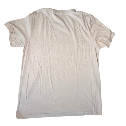 Light tan short sleeve t-shirt back view