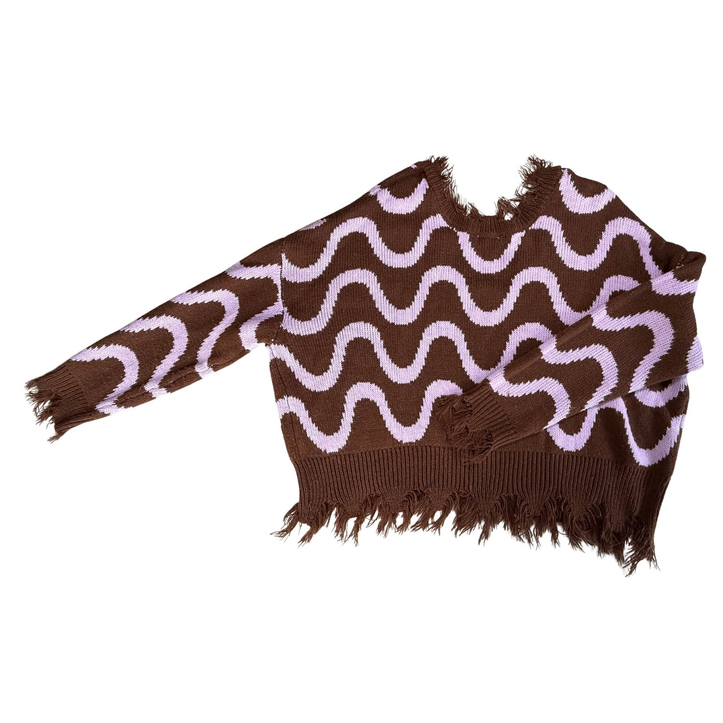 Close up of knit texture and stripe pattern