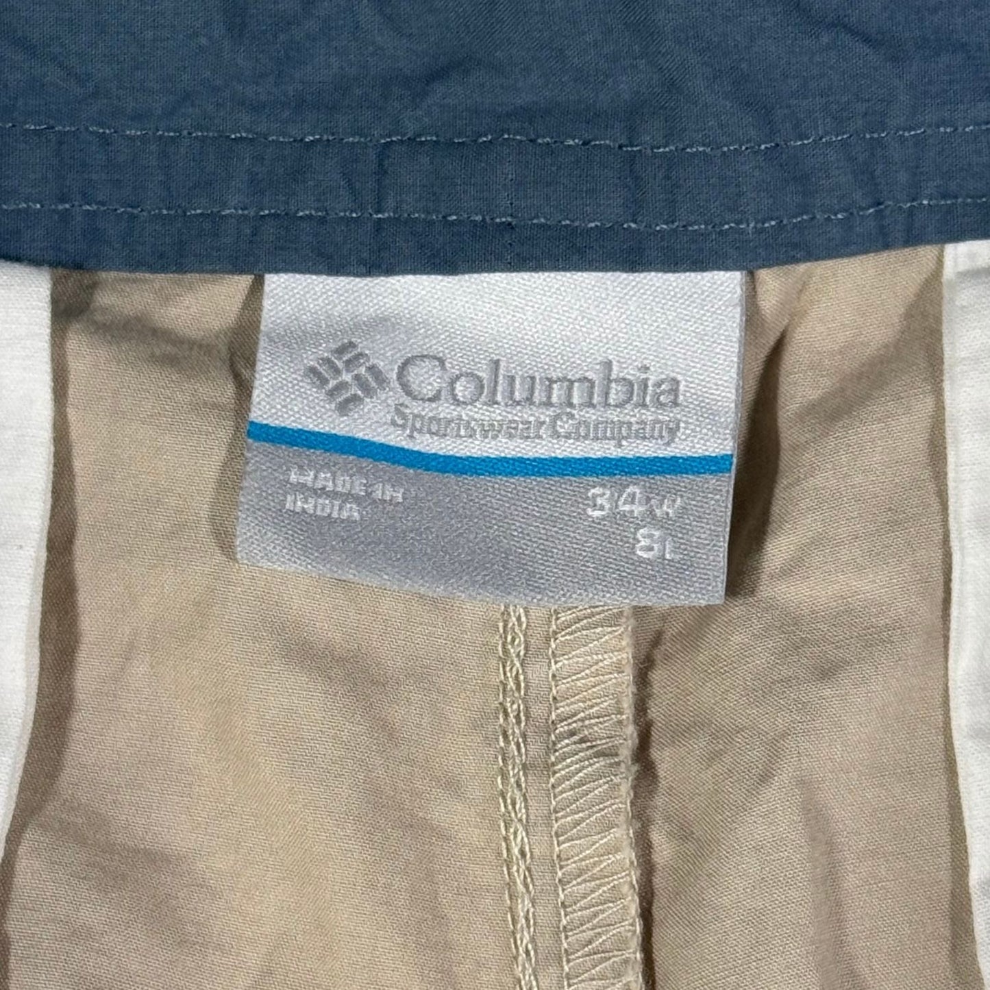 Columbia Sportswear Company label on a piece of clothing with size information.