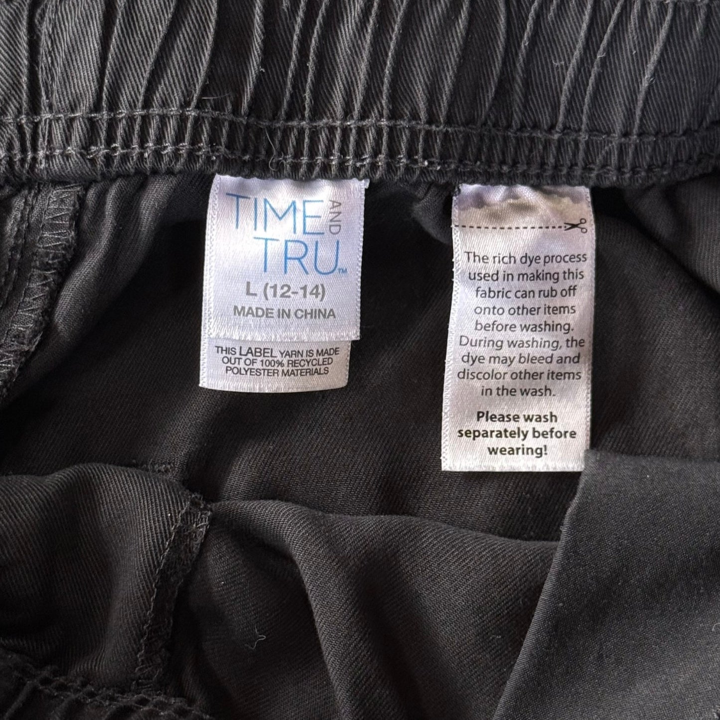 Time and Tru women’s size large (12–14) clothing tag