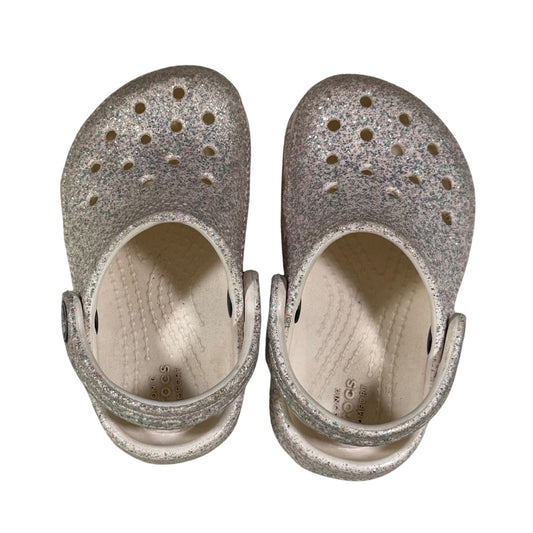 Toddler girl iridescent glitter Crocs classic clogs size 6