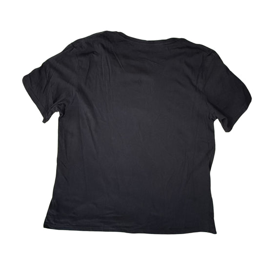 Black loose fit short sleeve t-shirt back view