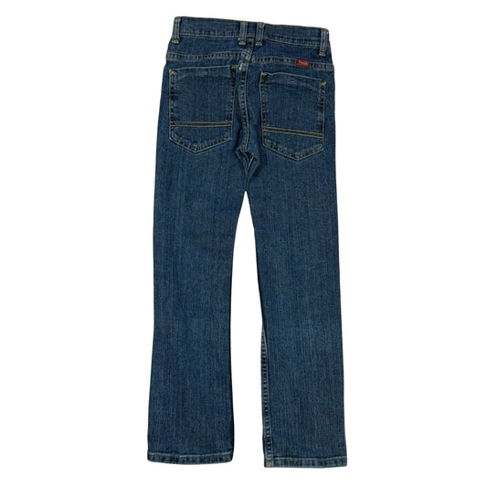 Wrangler boys size 10 regular medium wash blue jeans back view