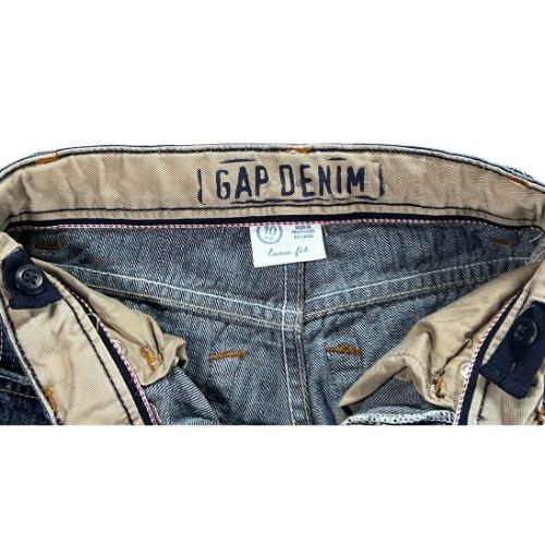 Pre-Owned Gap Denim Loose Fit Adjustable Waist Jeans Size: Big boys 10 slim Color: Medium stonewash Features: Adjustable waist Loose fit Button & zipper closure 5 pocket design Condition: Excellent pre-owned condition Measurements: Waist: 25" Inseam: 25.75" Rise: 9.5" total length: 35" used - Our Families Attic