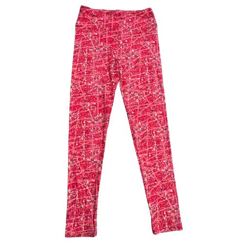 LuLaRoe Buttery Soft Red Yellow Black Geometric Leggings Size: OS (One Size) fits women sizes 2-12 Color: Red with yellow, black, and white geometric designs Features: Buttery soft Yoga waistband Ankle length Material: 92% Polyester, 8% Spandex Condition: Excellent Used - Our Families Attic