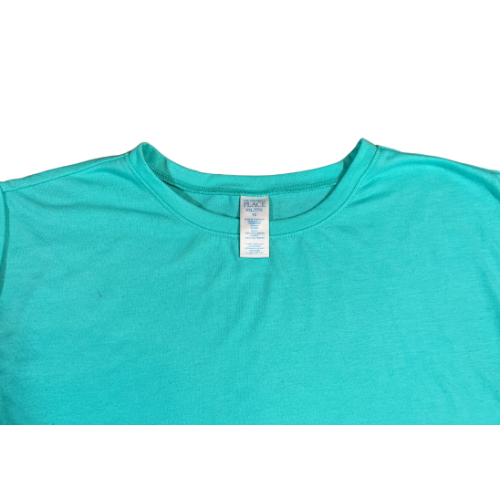 The Children's Place Solid Blue Turquoise Shirt  Big Girl Size XXL 16  Color: Turquoise/blue  Rolled No-Sleeve  Condition:  Well-Loved, some pilling, and a couple of small pen marks used - Our Families Attic
