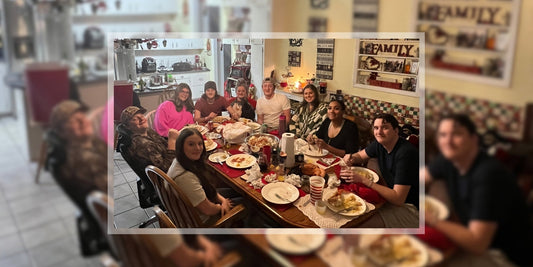Melanie’s family gathered around the kitchen table after sharing a meal