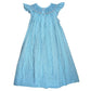 Pre-Owned Smocked Dress Brand: Anavini Size: Toddler girl 4T Color: Blue (more turquoise) and white checkered with embroidered beach images Features: Cap ruffle sleeves, embroidery, hand smocking, 2 button closure on back Material:  100% Cotton Condition:  Great,  Gently used. There is a very light stain on the back.  Online thrift store - Our Families Attic