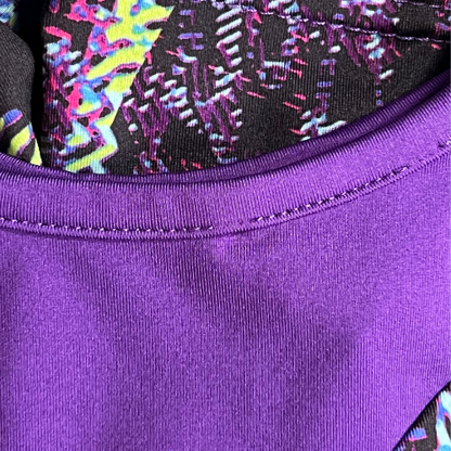 Danskin Now Girls' Gymnastics Leotard – Black & Purple, Size 6-6X
