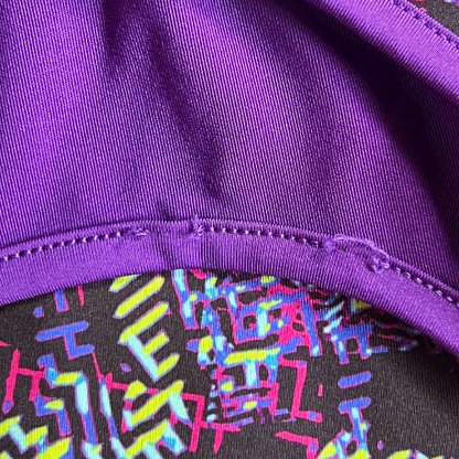 Danskin Now Girls' Gymnastics Leotard – Black & Purple, Size 6-6X