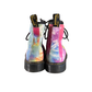 Close-up of Dr. Martens tie-dye leather pattern and stitching detail