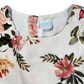 Pre-owned Edgehill Collection floral dress for little girls in size 6X. Features an off-white color with warm floral patterns, sleeveless design, ruffle hem, and back zipper closure. Made from 100% cotton with a fully attached liner. Gently used and in very good condition. Shop online at ourfamiliesattic.com