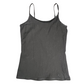 Preowned Front of Justice tank top. Color is black with spaghetti straps. Girls Size 6/7. This Justice tank top is a great wardrobe staple, perfect for layering or wearing on its own. Comfortable and stylish, it's ideal for casual days and playtime. Shop Our Families Attic. 