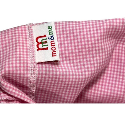 Pre-Owned Smocked Top and Pants Set Brand: Mom & Me Size: Little girl 6X Color: Pink and white gingham with embroidered purses/bags, and green gingham checkered Features: Sleeveless, 2" shoulder, smocking and embroidery on the top, ruffle trim, 2-button foldover back, elastic waist Material: 65% Cotton, 35% Polyester Condition:  Excellent Used. Online thrift store - Our Families Attic