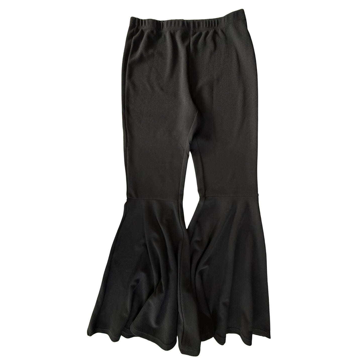 Front view of SHEIN black flare pants women’s XL with elastic waistband