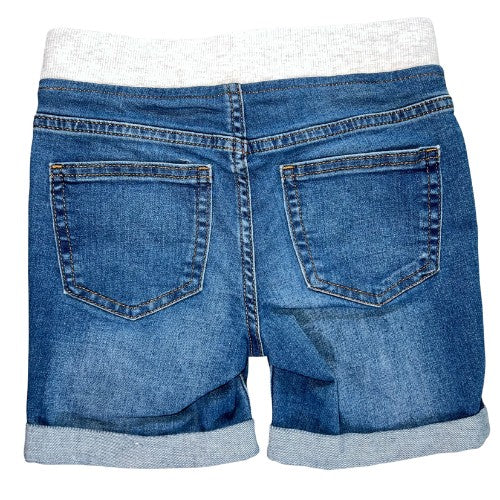 Pre-Owned Jean Shorts Brand: Wonder Nation Size: Big girl Medium (7-8) Color: Blue Jean Features: Elastic waist, rolled cuff, 5 pockets, stretchy jean Material: 70% cotton, 28% polyester, 1% Spandex Condition:  Excellent Used. Online thrift store - Our Families Attic