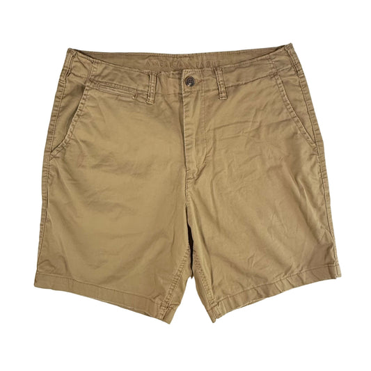 Mens American Eagle Flex khaki shorts size 33 front view