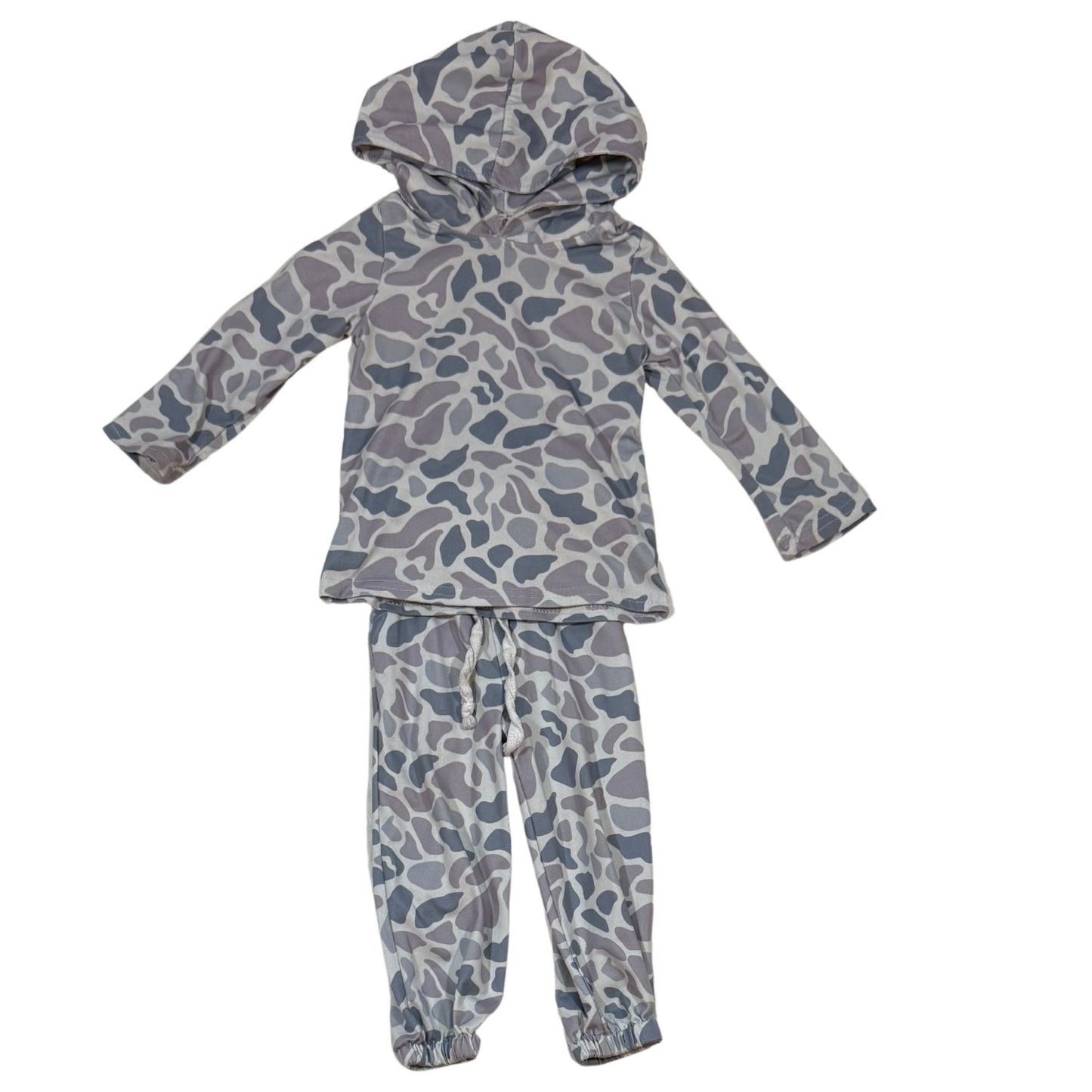Baby boy gray camo 2-piece hoodie and jogger set size 6-12 months