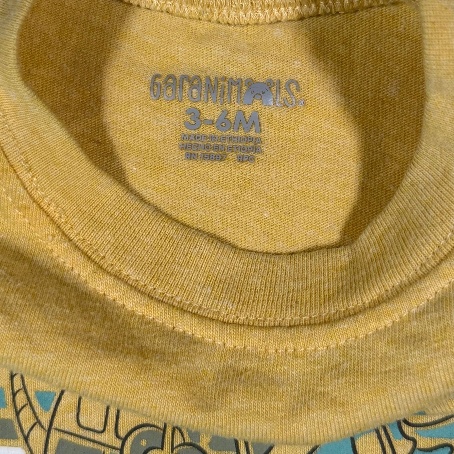 Baby Boy 3–6 Months T-Shirt Lot of 3 | Garanimals Graphic Tees Yellow Gray Blue