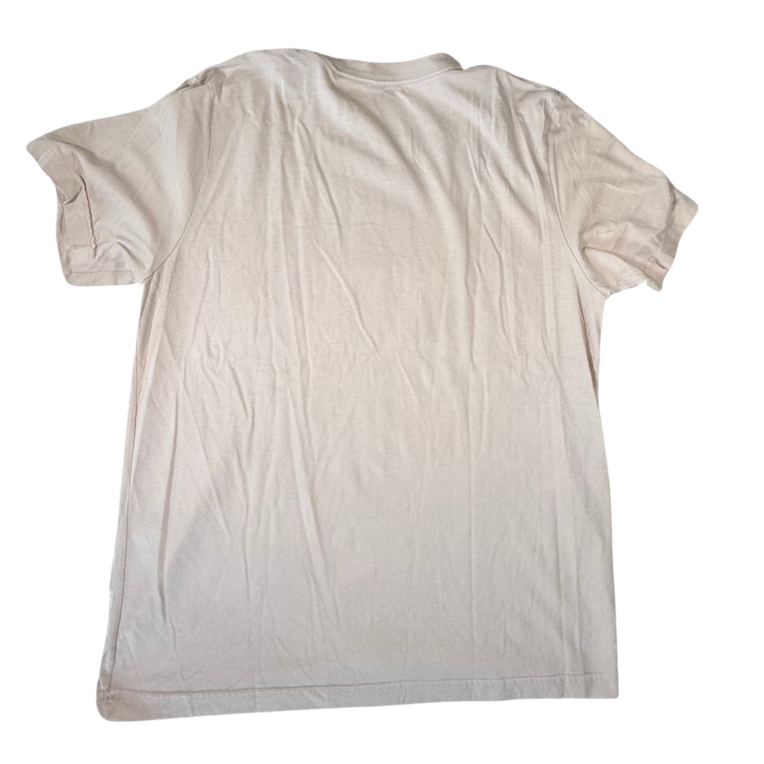 Light tan short sleeve t-shirt back view