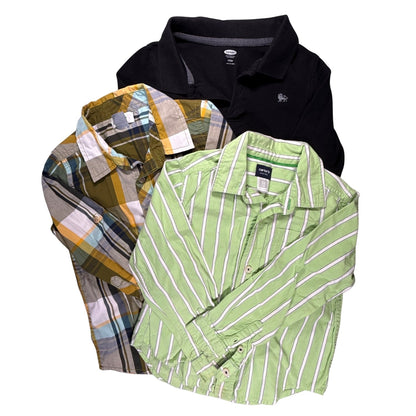 Boys size 5T three-piece long-sleeve collared shirt bundle from Old Navy and Carter’s