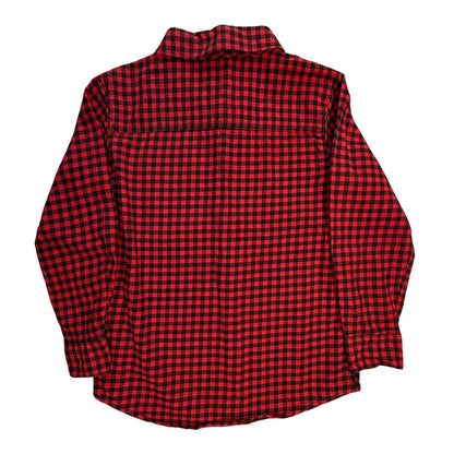 Back view of Carter’s boys red and black checkered long-sleeve shirt size 7