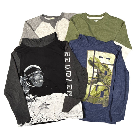 Boys size 8 medium four-piece cool weather clothing bundle by Carter’s Kid, Old Navy, and Faded Glory