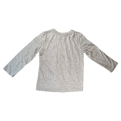 Full back view of Cherokee boys size 5T heather gray long sleeve shirt