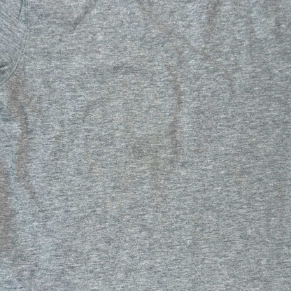 Close-up of light stain on front of Cherokee boys size 5T heather gray long sleeve shirt