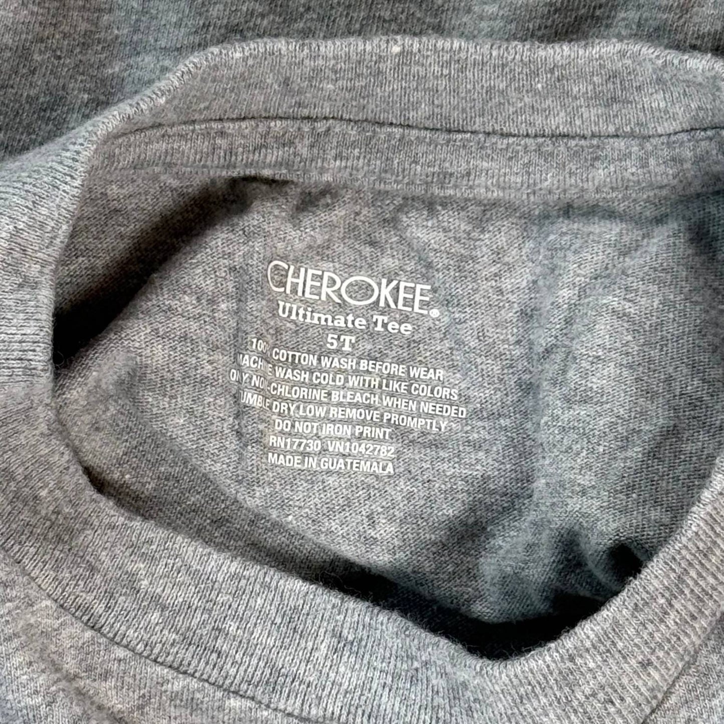 Cherokee Ultimate Tee size 5T 100 percent cotton printed tag