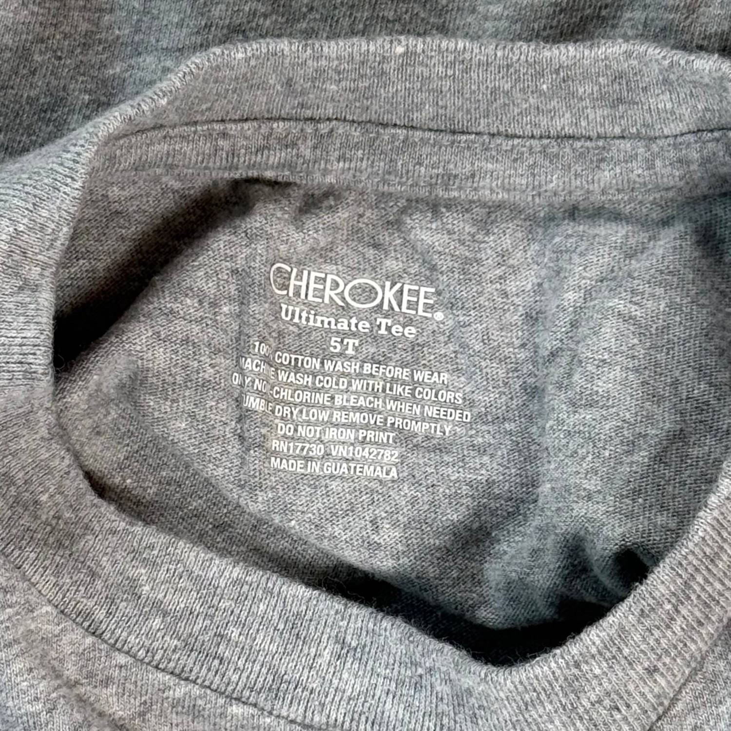 Cherokee Ultimate Tee size 5T 100 percent cotton printed tag