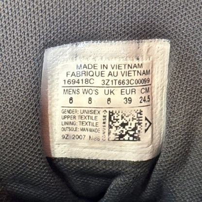 Converse Chuck Taylor All Star Crater sneaker size label showing men's 6, women's 8, and style code 169418C.