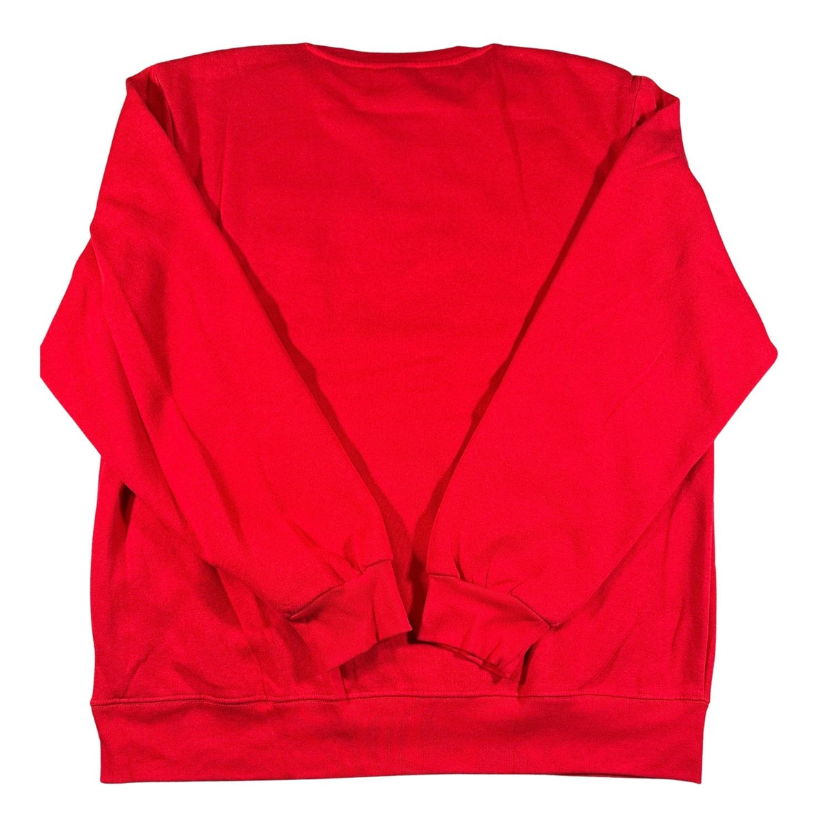 Back of Disney Stitch adult XL solid red crewneck sweatshirt