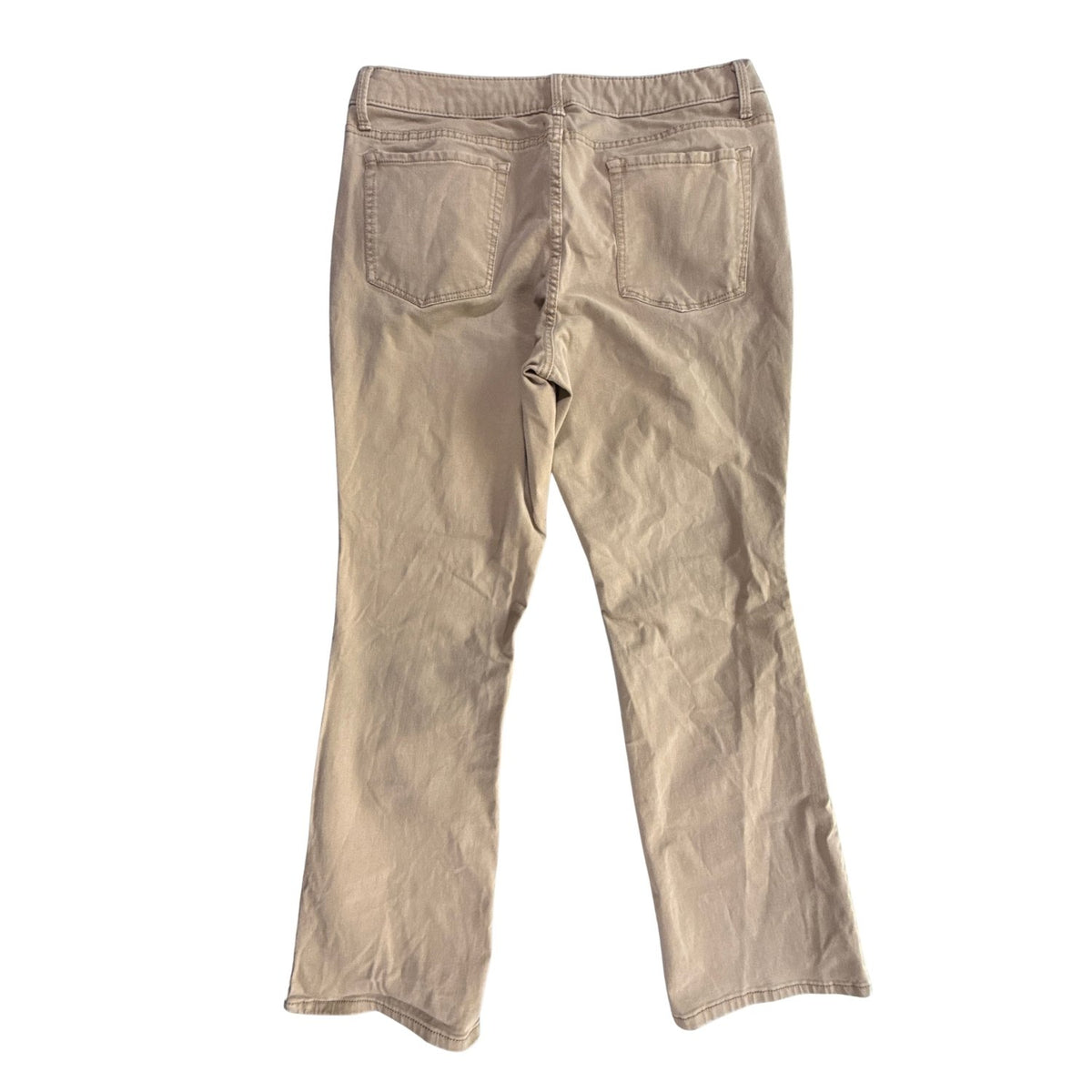 Back view of Faded Glory boys’ size 14A tan bootcut pants showing two back patch pockets.
