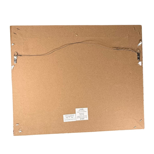 Back of wooden frame wall decor with hanging wire