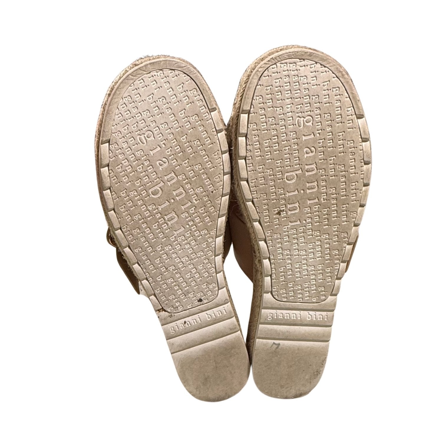 Bottom soles of Gianni Bini women's sandals.