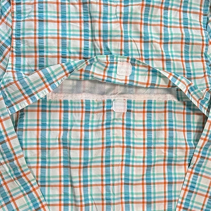 JK Boys plaid fishing shirt size Medium vented back and mesh lining detail