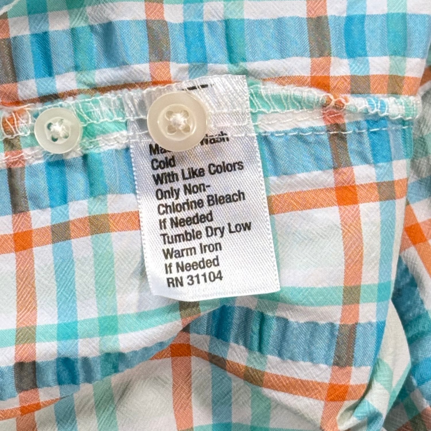 JK Boys multicolor plaid fishing shirt size Medium care label