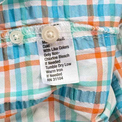 JK Boys multicolor plaid fishing shirt size Medium care label