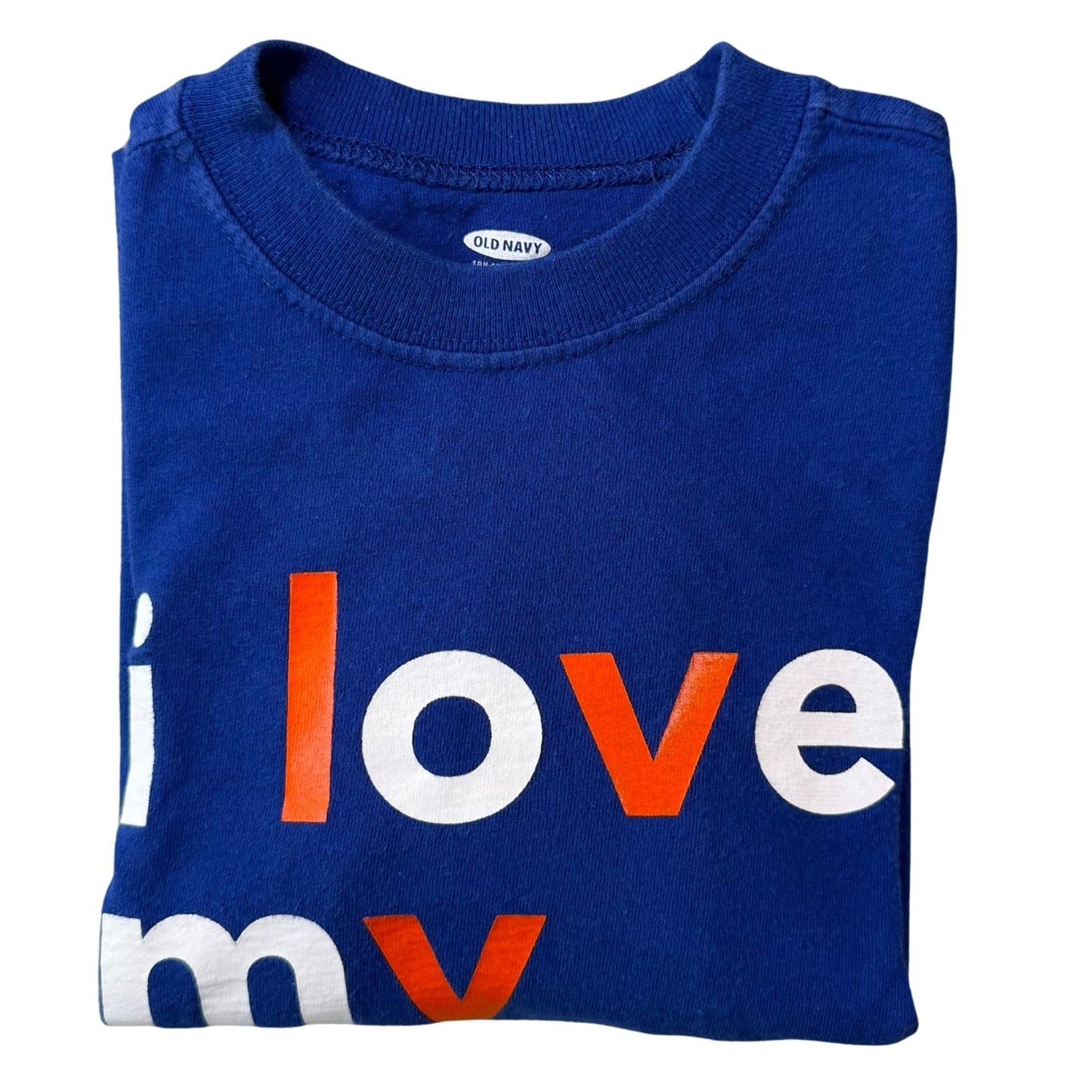 Folded Old Navy toddler size 5T blue I Love My Sis long sleeve shirt