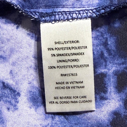 Material tag showing 95% polyester, 5% spandex shell with polyester lining.