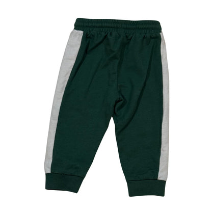 Okie Dokie baby boy forest green jogger pants with white side stripes size 12 months back