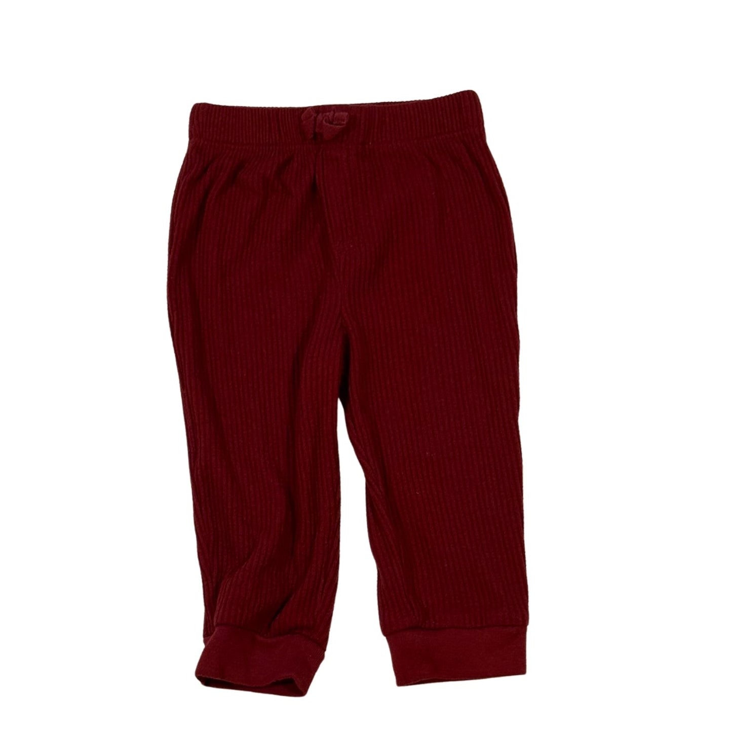 Okie Dokie baby boy red ribbed elastic waist pants size 9 months front