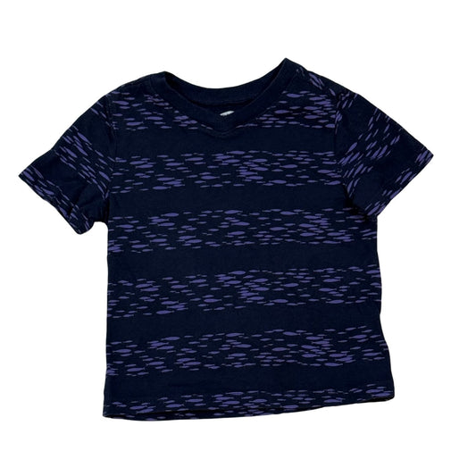 Old Navy baby boys 18-24 month navy blue V-neck T-shirt with allover purple fish print