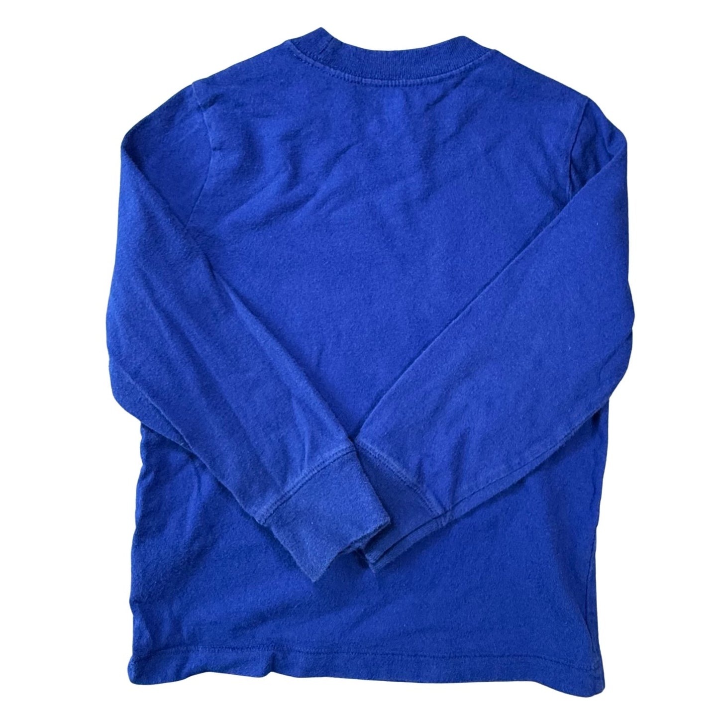 Folded back view of Old Navy toddler size 5T blue long sleeve shirt