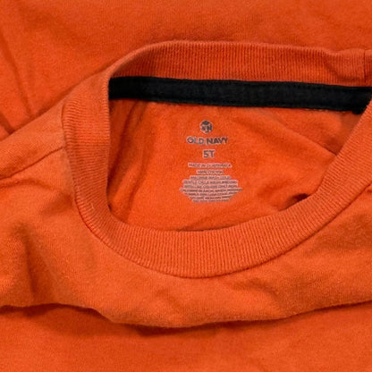 Old Navy boys size 5T orange Halloween shirt brand and size marking