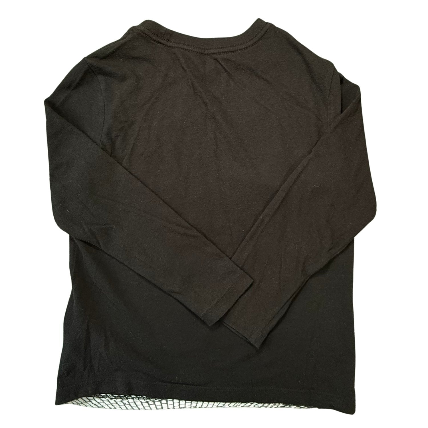 Back view of Old Navy boys size 8 black long sleeve graphic shirt
